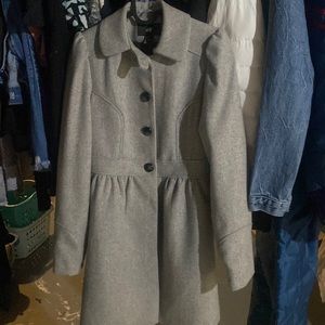 H&M tailored women’s pea coat, light grey, US SZ4, Eur 34